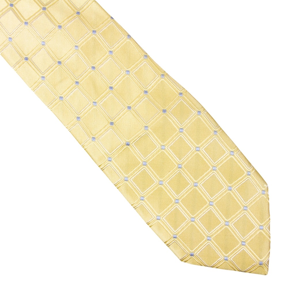 Donald J Trump Signature Collection Yellow Geometric 100%‎ Silk Mens Necktie